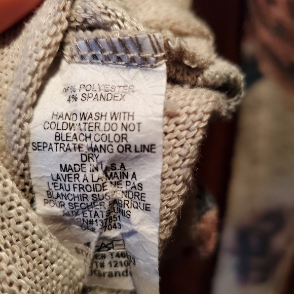 Gaze USA light knit beige multicolour floral crew neck long sleeve sweater - Picture 5 of 6